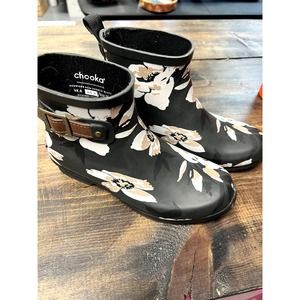 Chooka Waterproof Floral Print Rain Boots Size 6